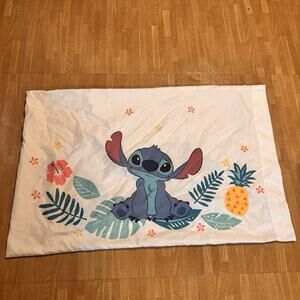 Disney Stitch Graphic White Standard Size Pillowcase Hawaiian Pineapple Tropical